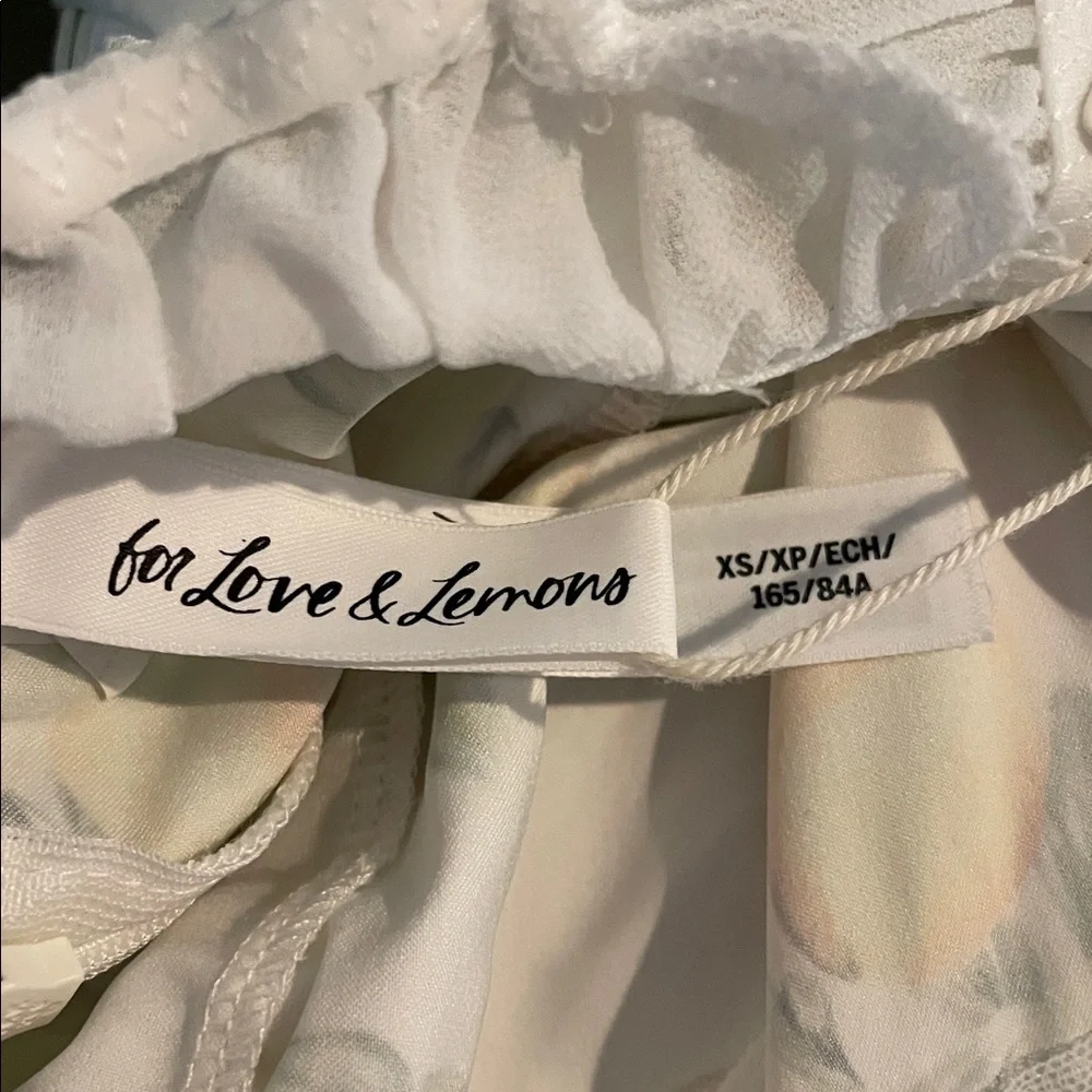For Love & Lemons White Lemon-Print Lace-Up Bodysuit - Picture 7 of 7